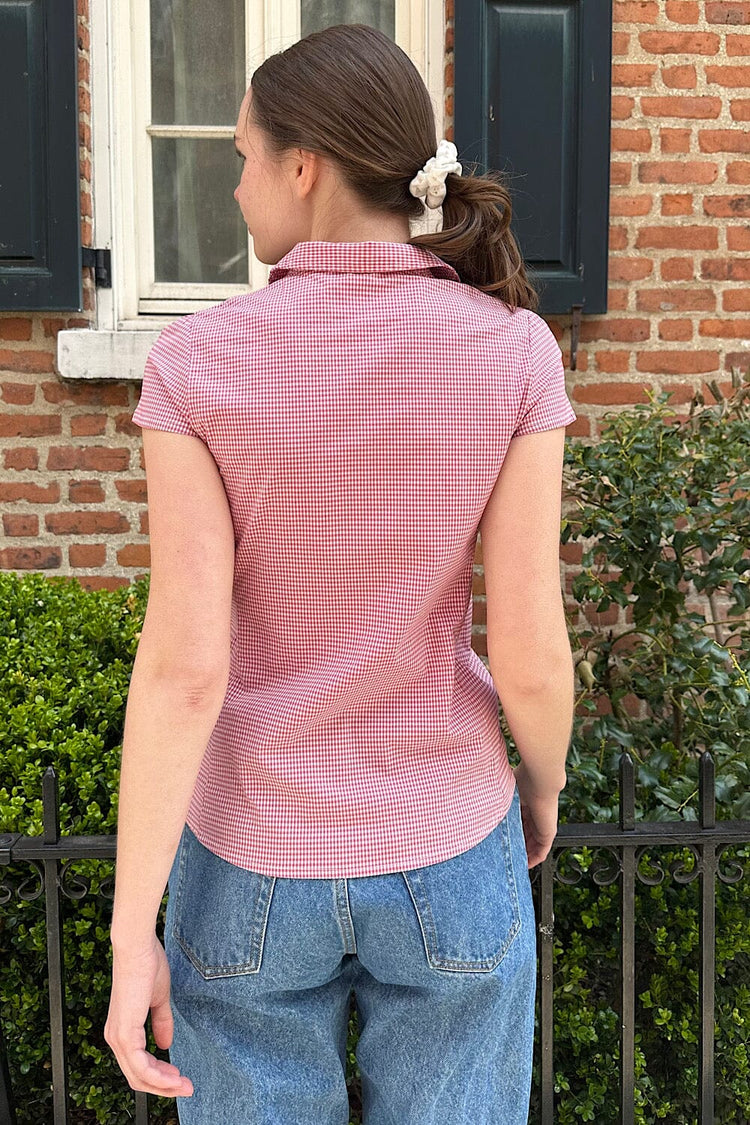 Rue Plaid Top | Red White Checkered / XS/S