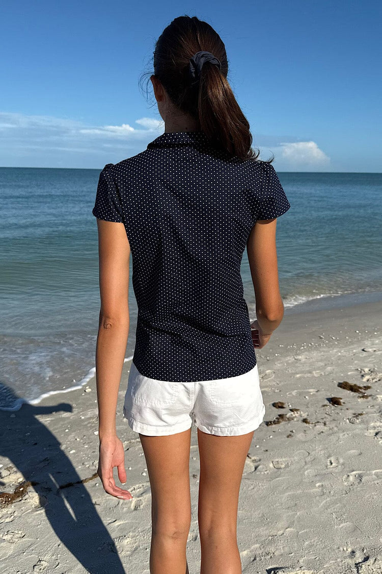 Rue Polka Dots Top | Navy With White Polka Dots / XS/S