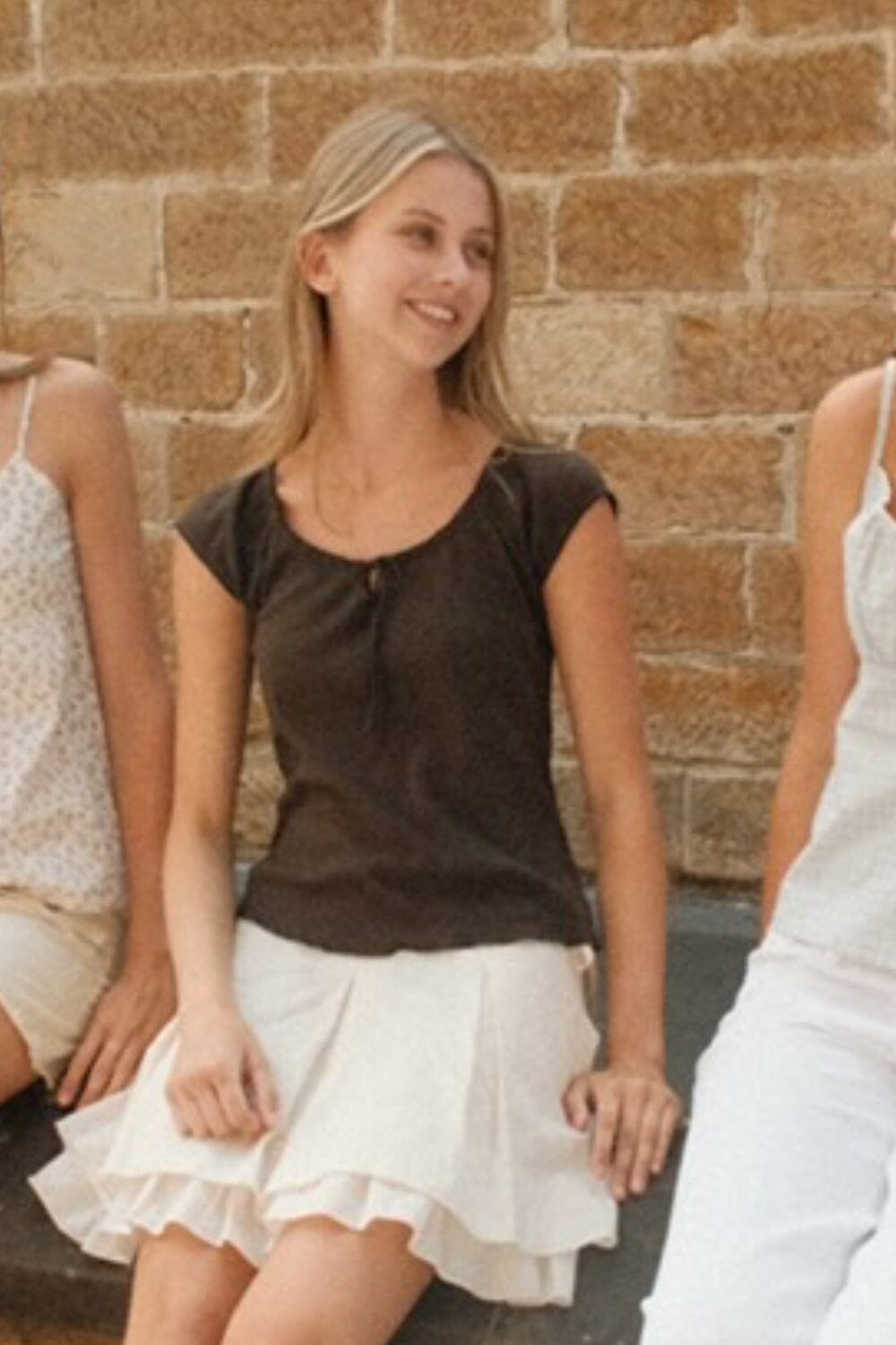Noa Eyelet Top | Dark Brown / XS/S