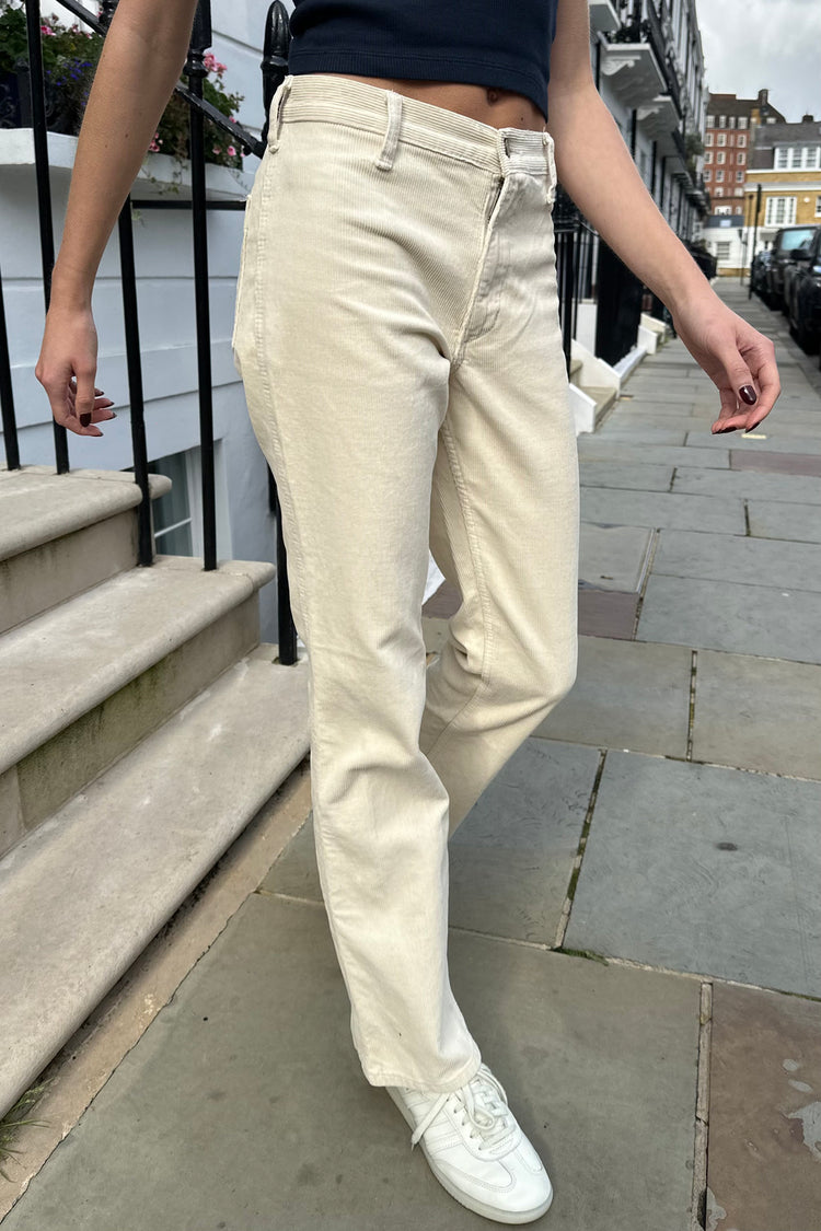 Lisa Corduroy Pants | Ivory / M