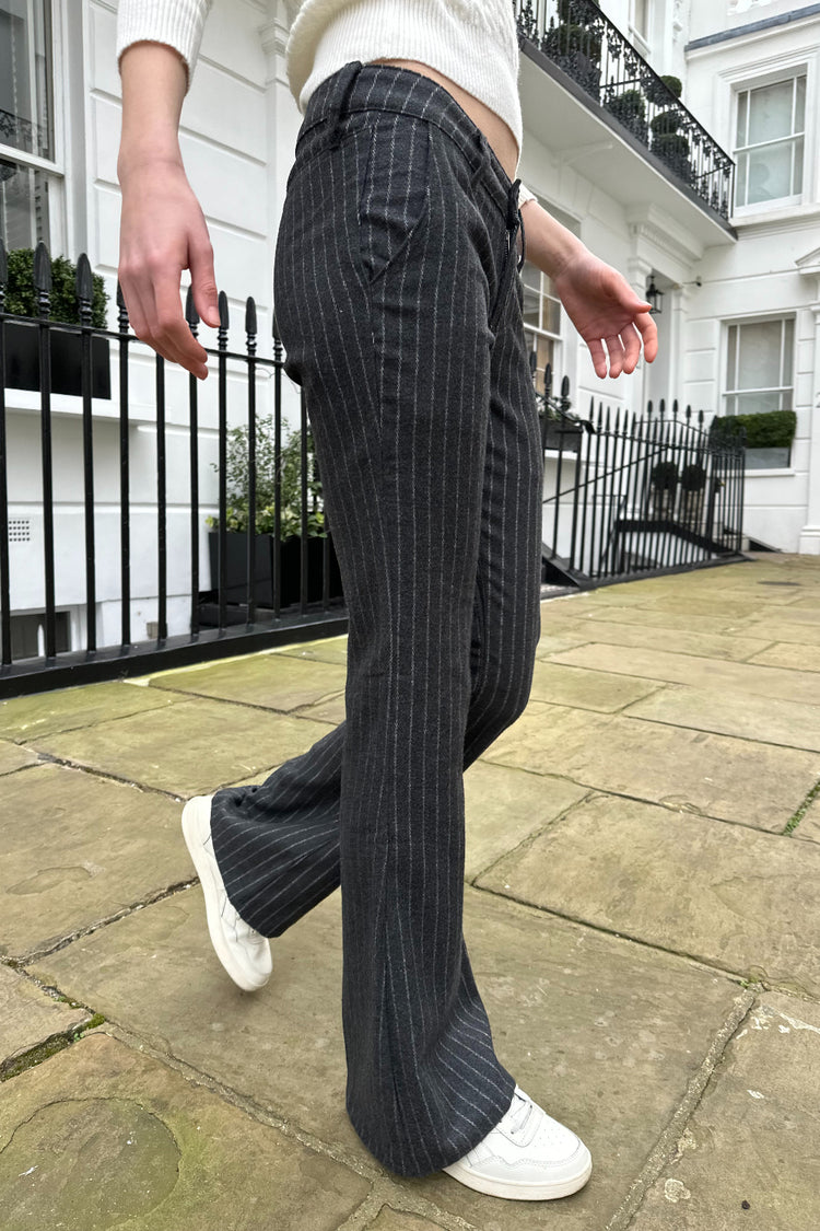 Agatha Pants | Charcoal Silver Stripes / S