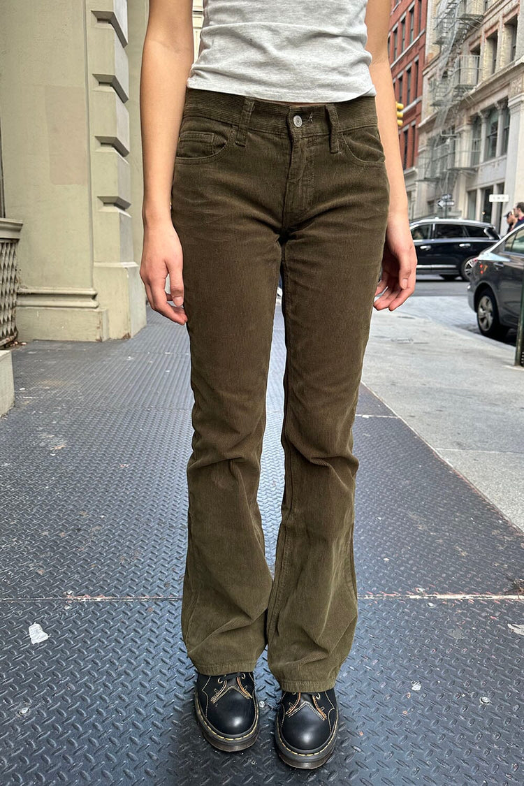 Brielle Corduroy Pants | Military Green / S