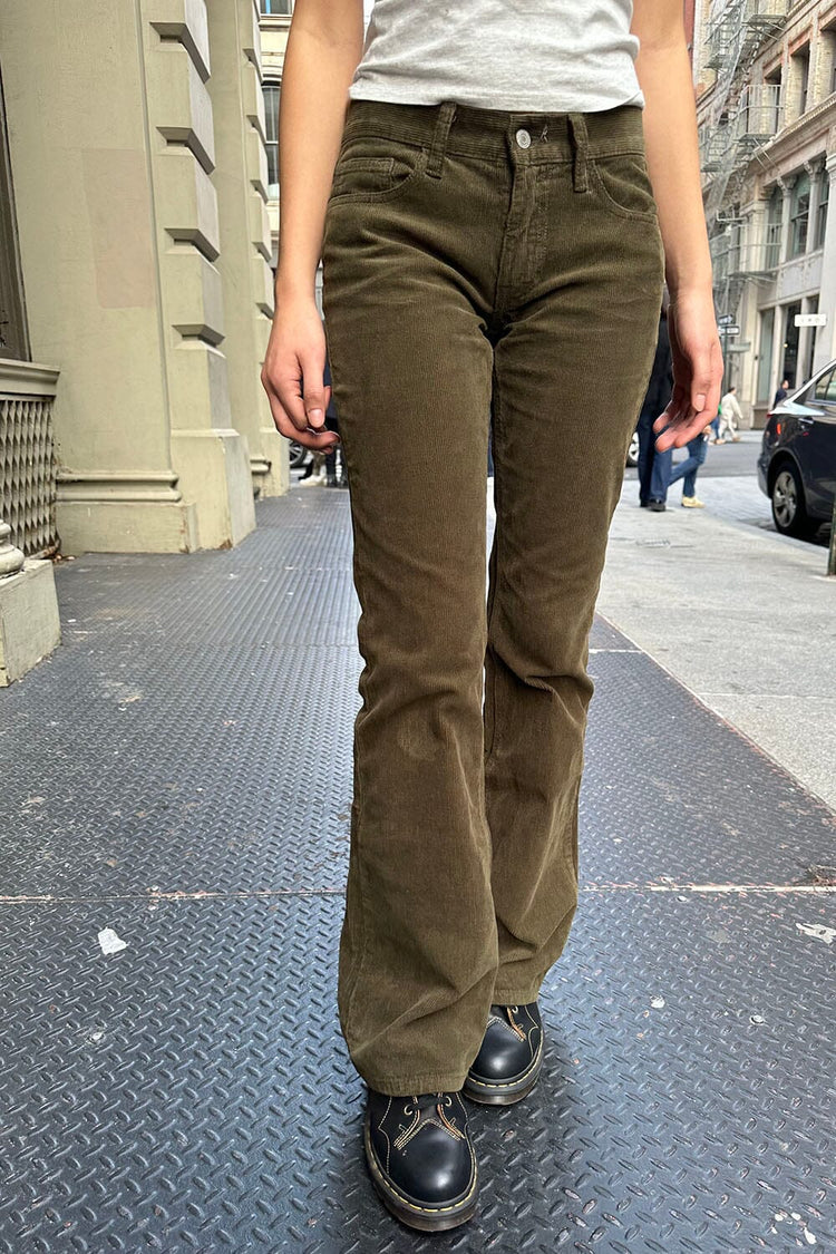 Brielle Corduroy Pants | Military Green / S