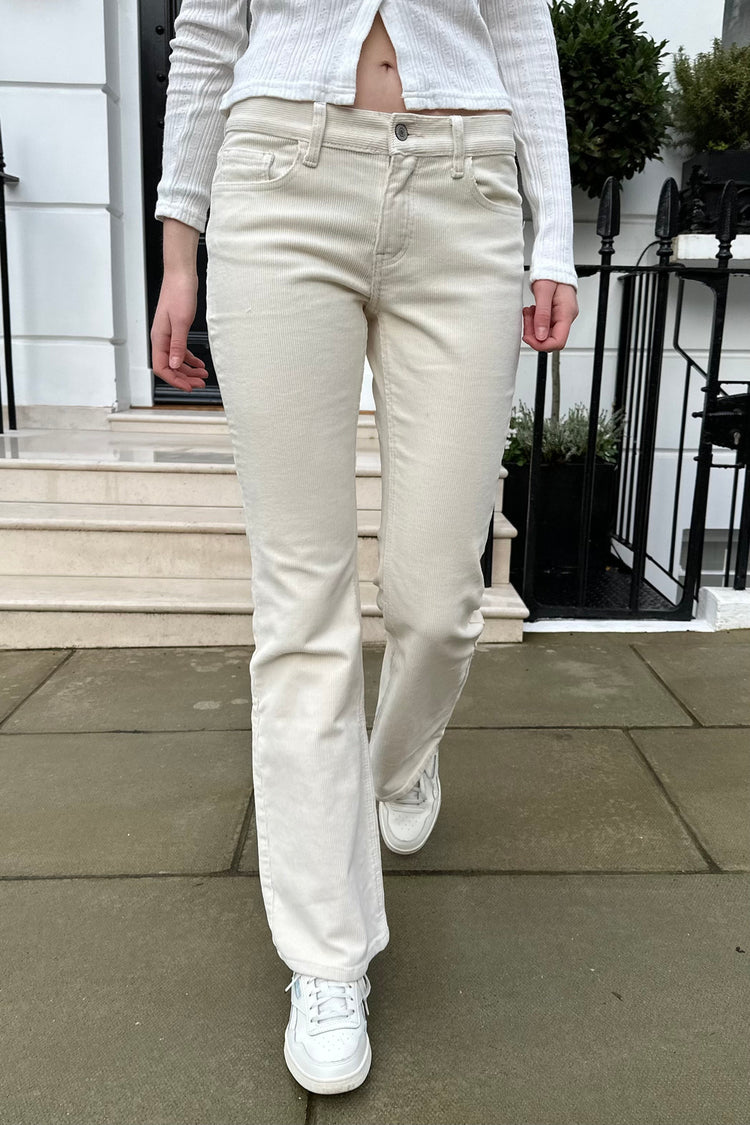 Brielle Corduroy Pants | Ivory Corduroy / S