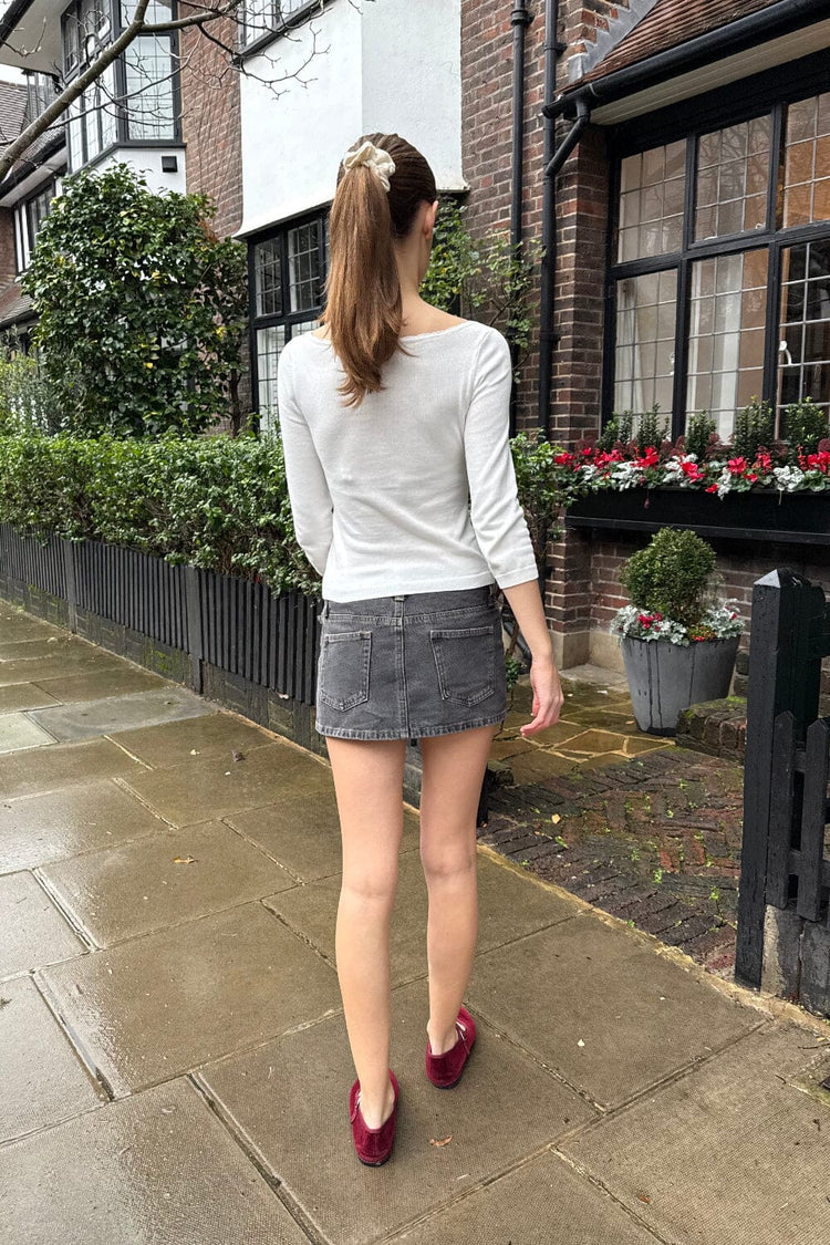 Malia Denim Mini Skirt | Faded Black Denim / XS/S