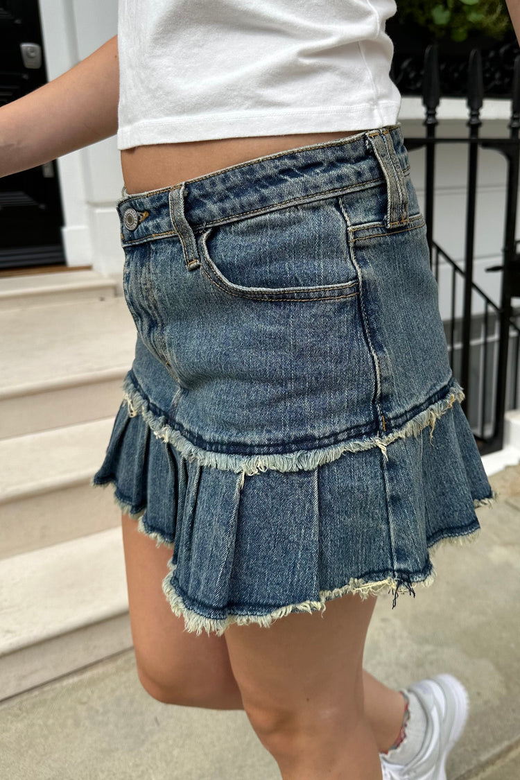 Charlotte Denim Skirt | 90 Wash Denim / S