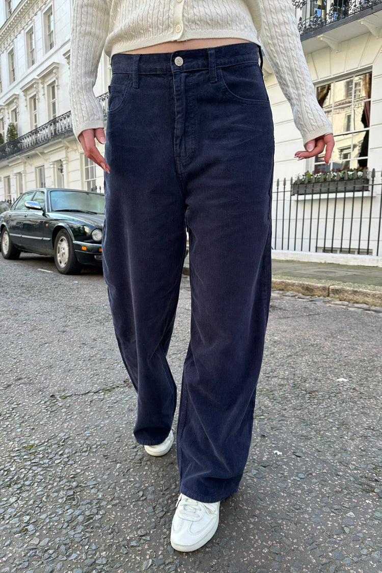 Gigi Corduroy Pants | Blue Navy / S