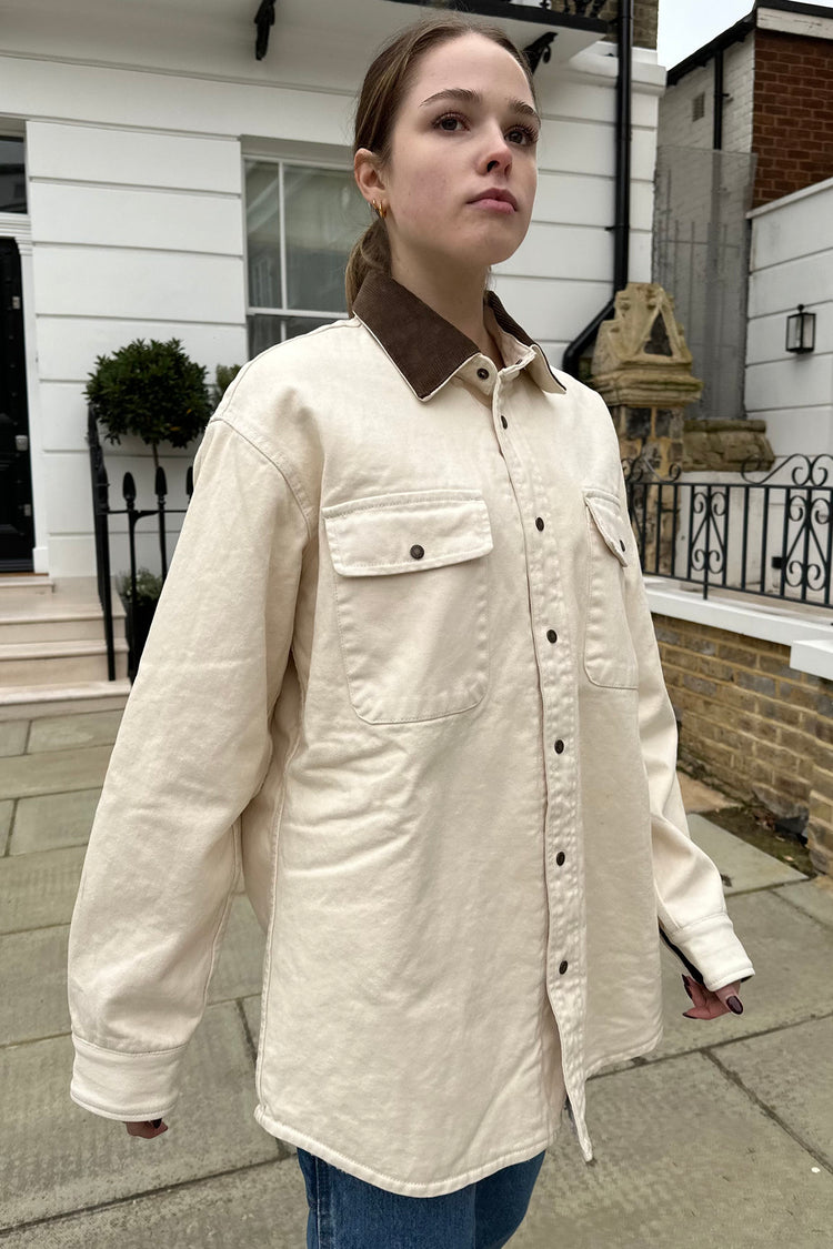 Lillian Fur Corduroy Jacket | Ivory / Oversized Fit