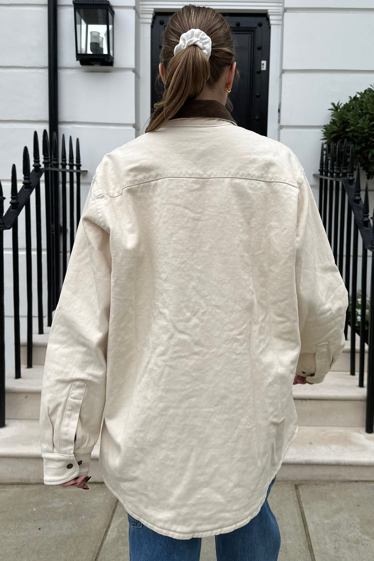 Lillian Fur Corduroy Jacket | Ivory / Oversized Fit