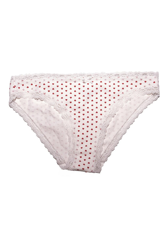 White With Red Hearts / XS/S