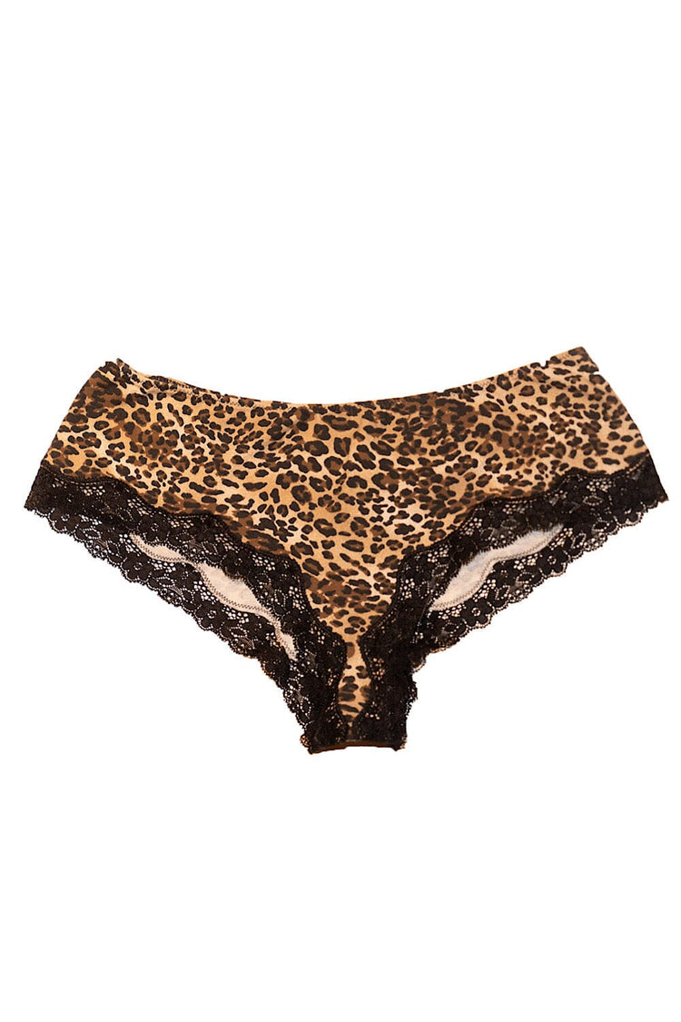 Animal Print Lace Underwear | Brown Leopard Print / XS/S