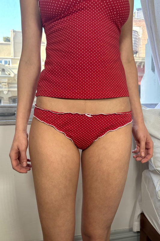 Red With White Polka Dots / XS/S