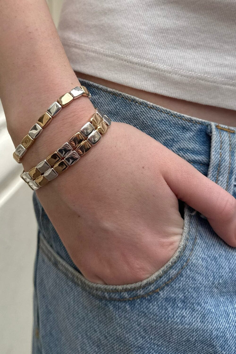 Square Link Bracelet | Gold Silver
