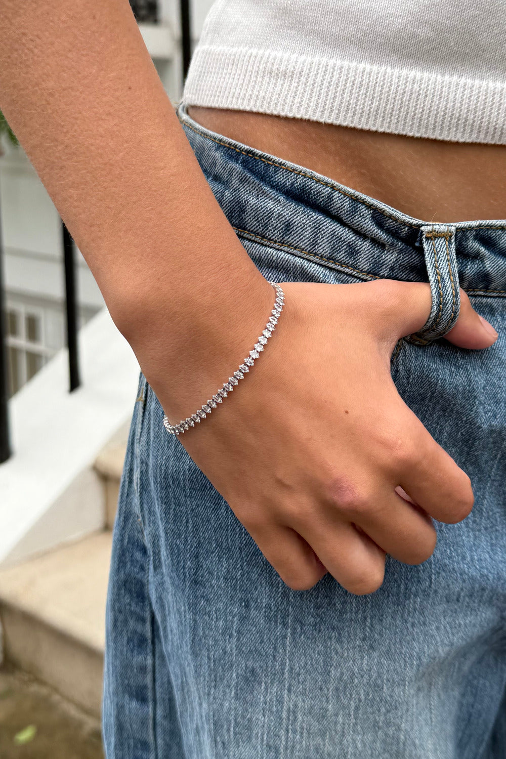 Rhinestone Bracelet | Silver