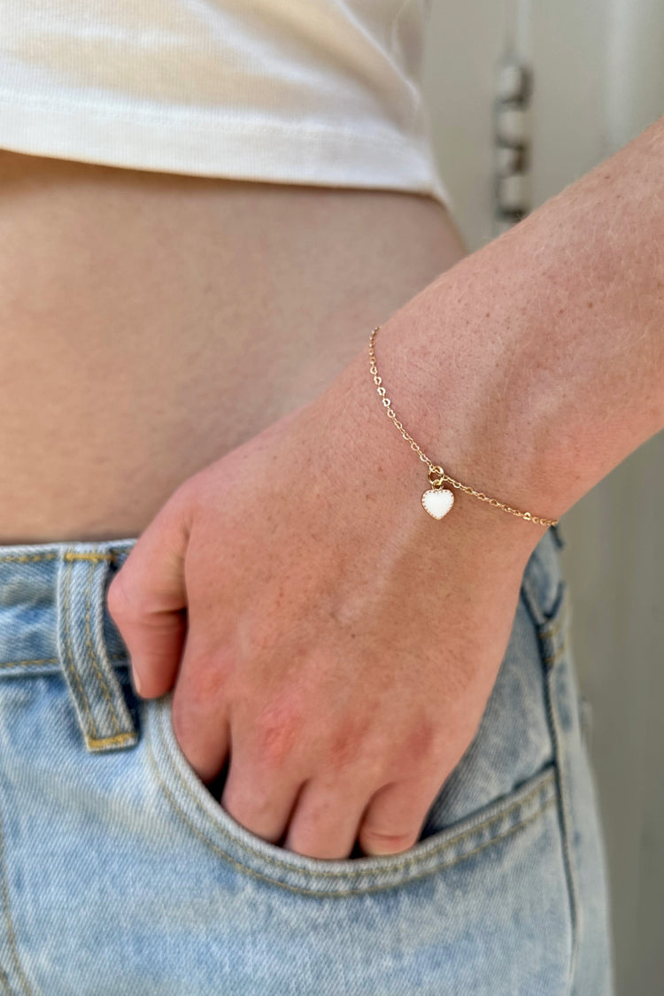 Heart Bracelet | White