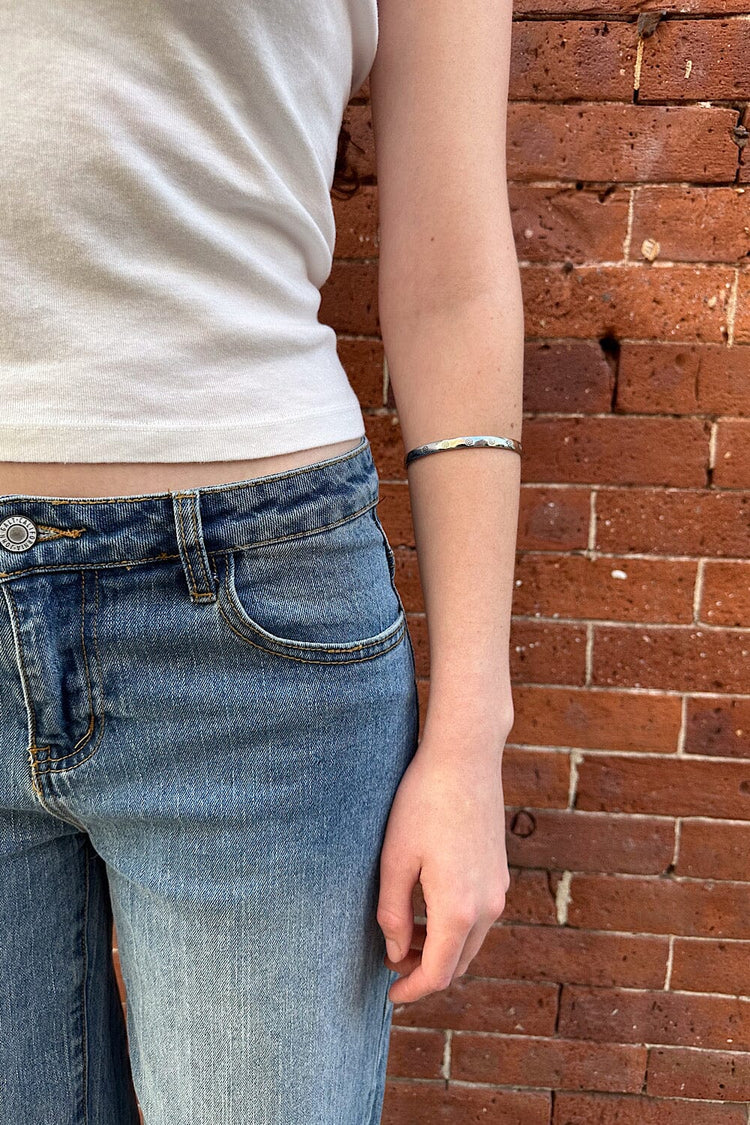 Floral Bangle Bracelet | Silver