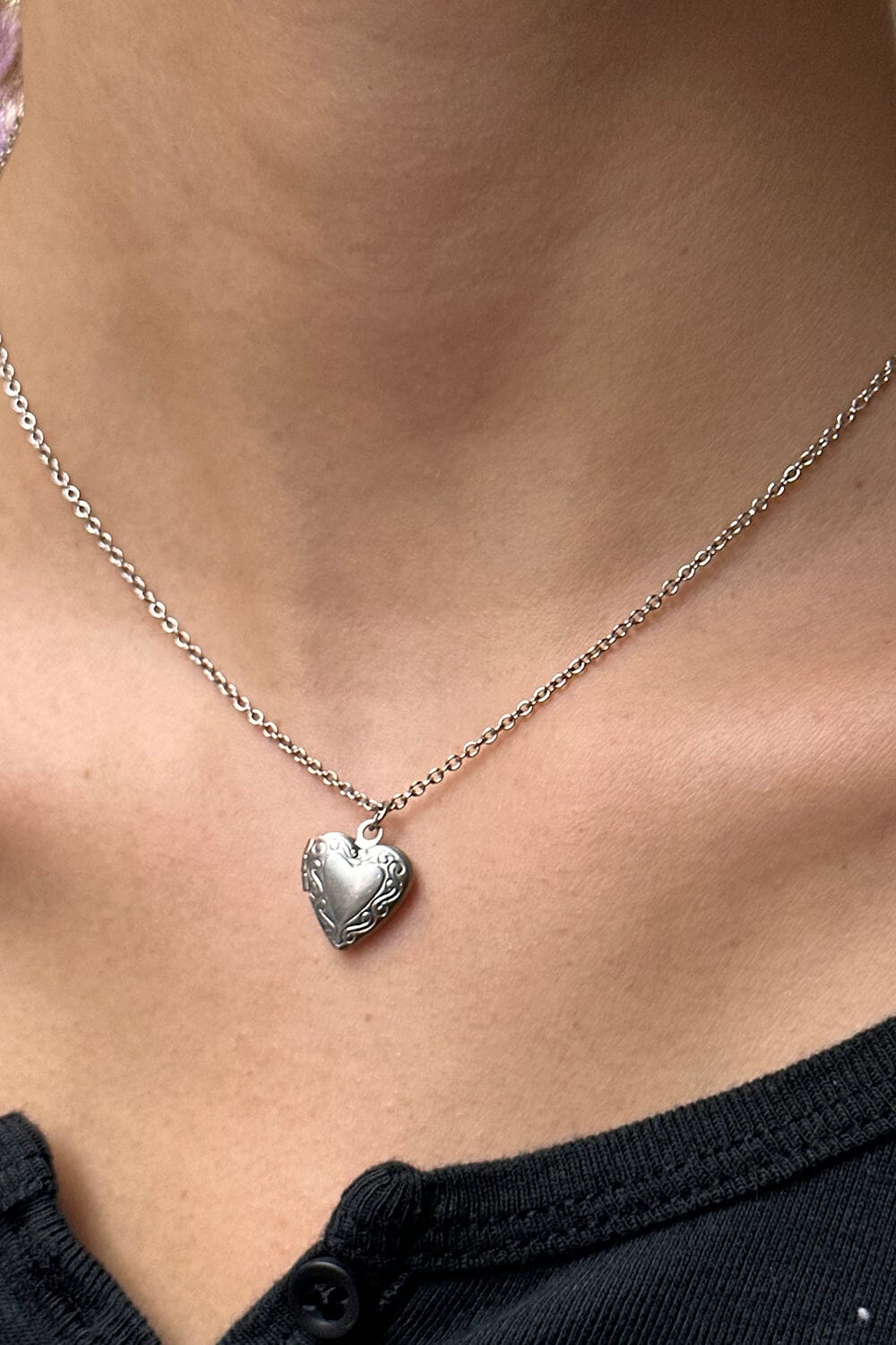 Stainless Steel Locket Heart Necklace – Brandy Melville UK