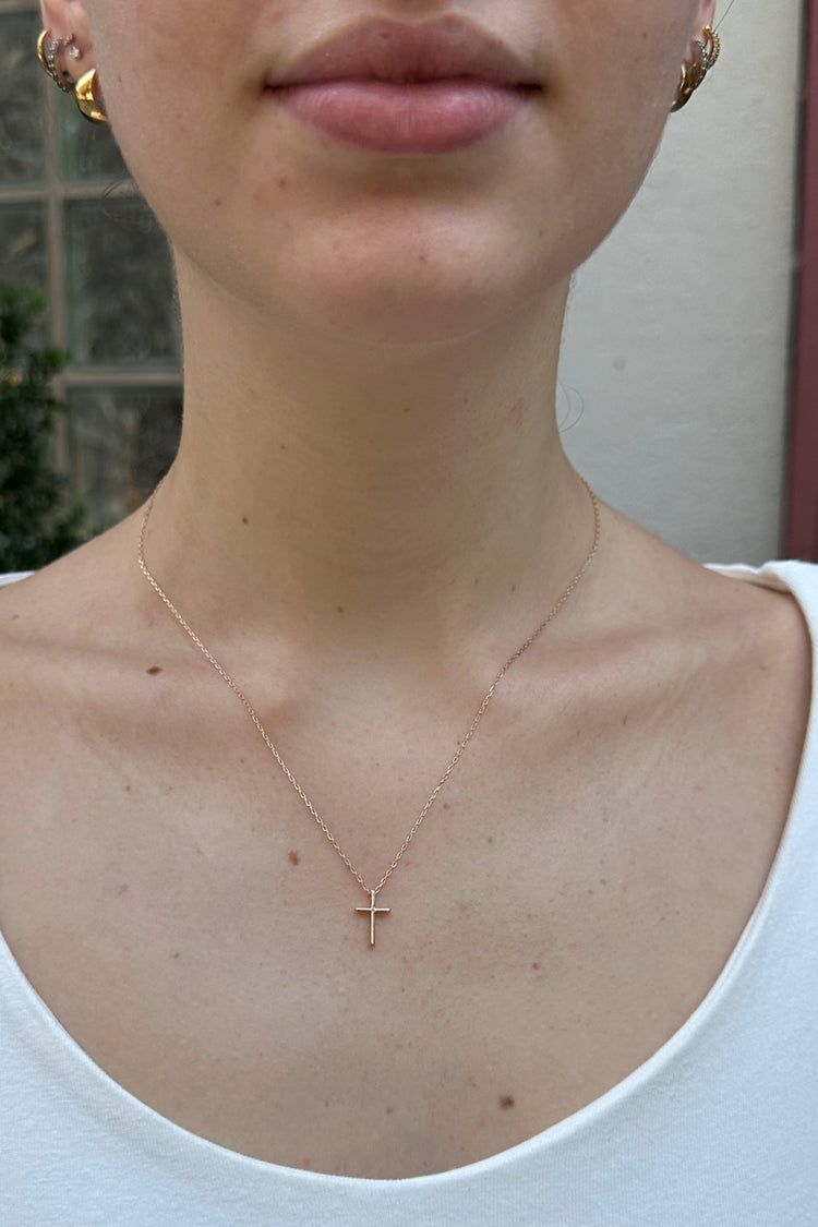 Mini Cross Necklace | Gold