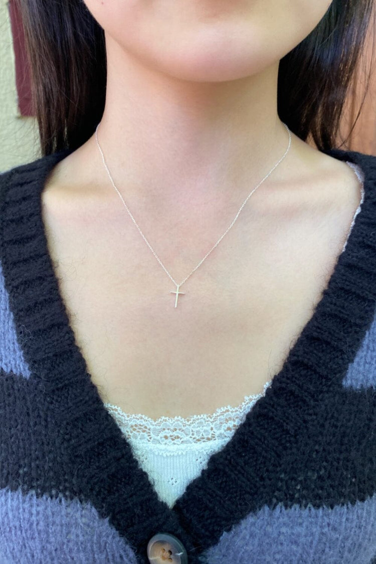 Sterling Silver Cross Necklace | Silver