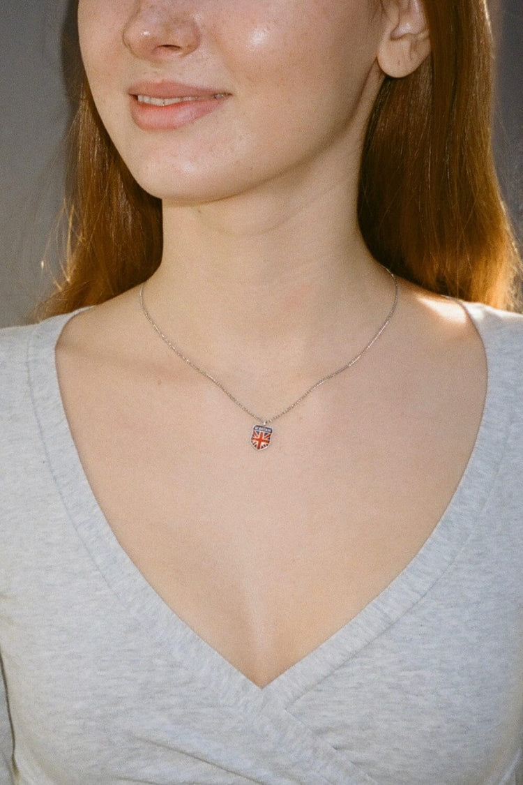 Union Jack Necklace | Silver