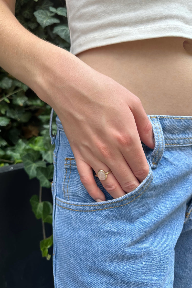 Copper Jade Ring | Cream