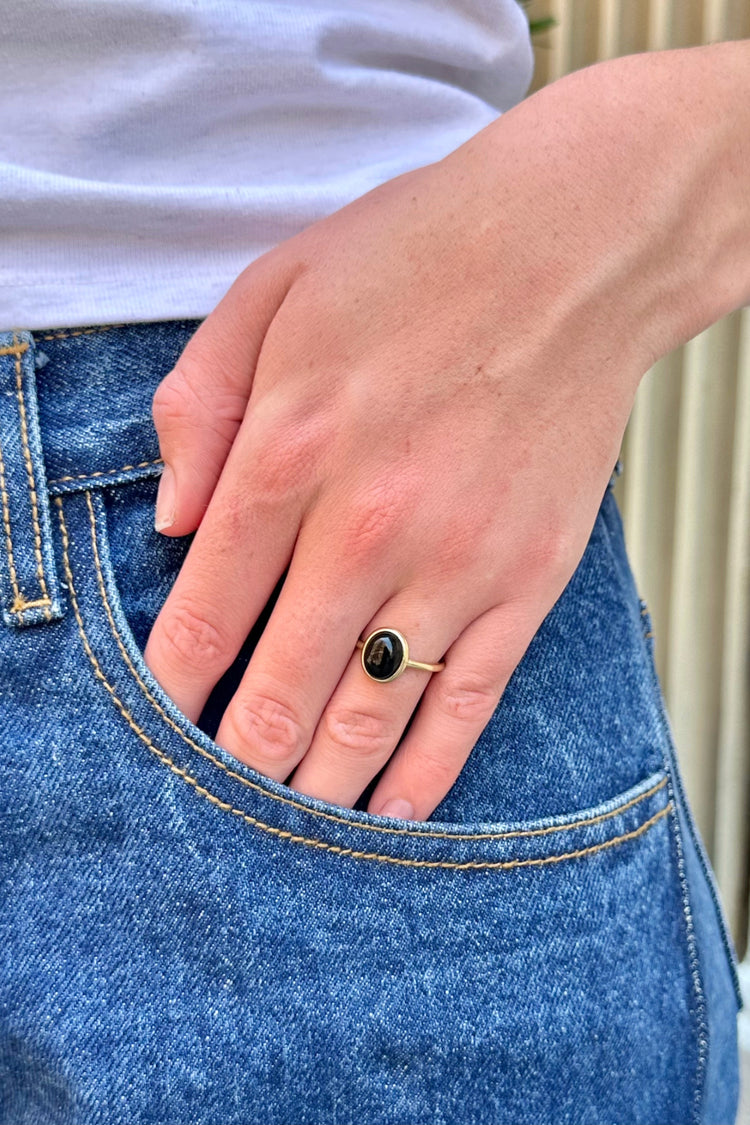 Copper Jade Ring | Black