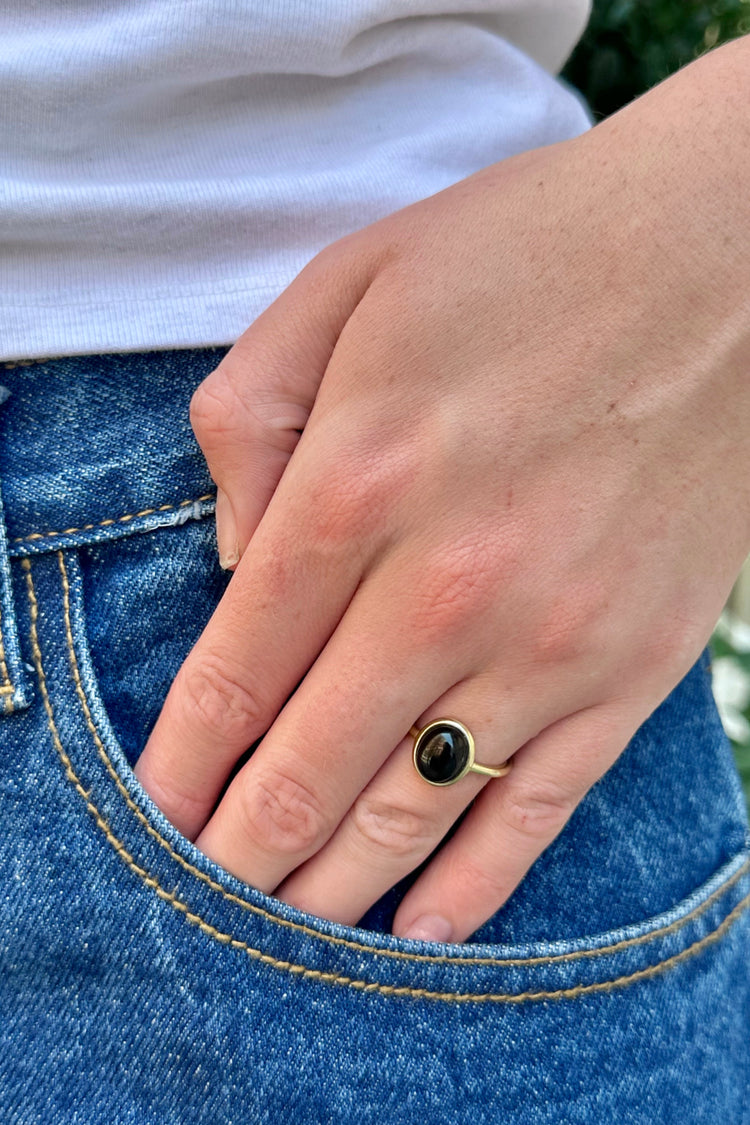 Copper Jade Ring | Black