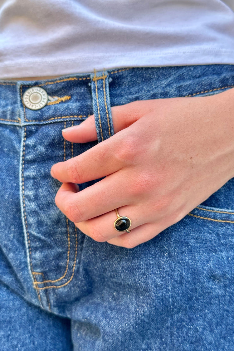 Copper Jade Ring | Black