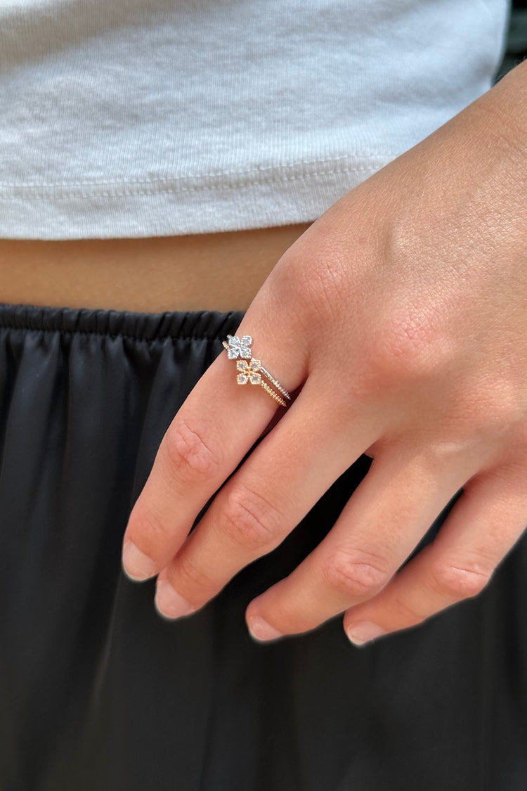 Gold Silver Set Ring | Gold Silver