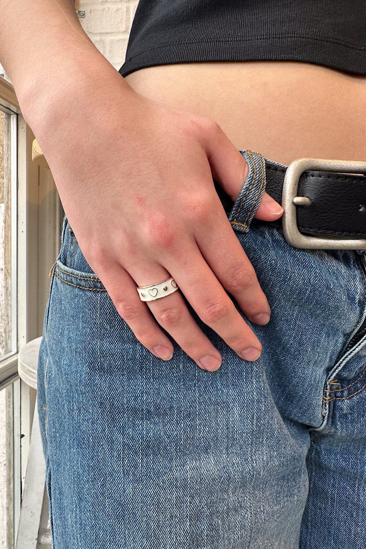 Hearts White Ring | Gold