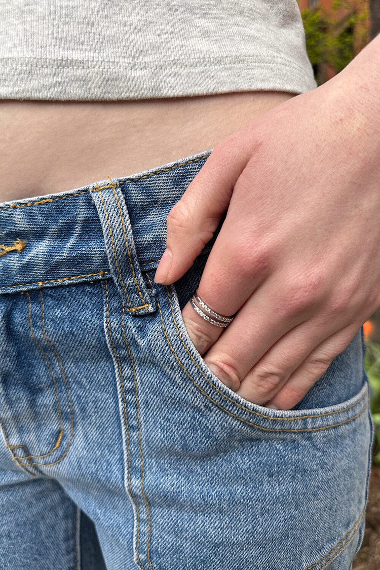 Rhinestone Band Ring | Silver