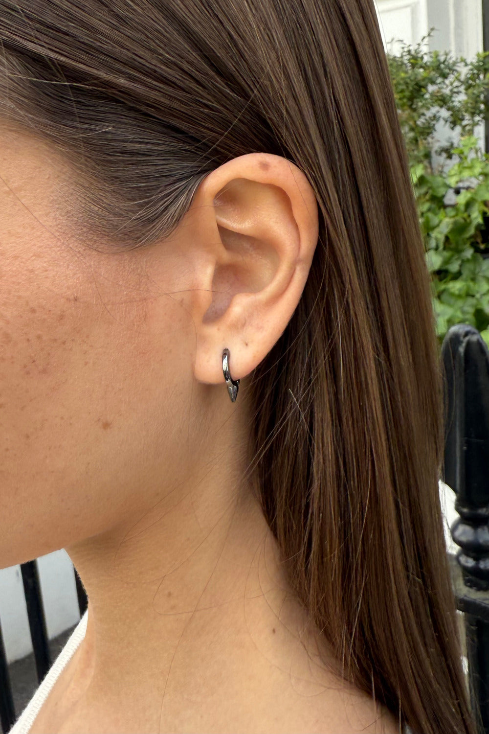 Spike Hoop Earrings | Gunmetal Grey