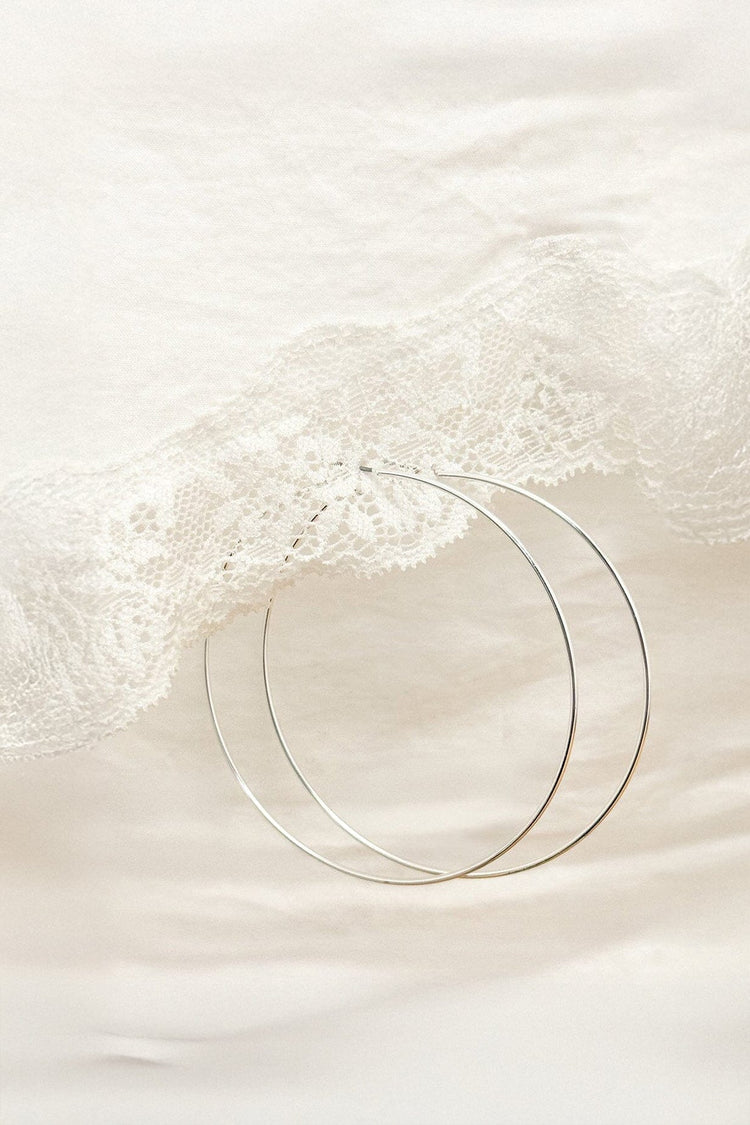 Thin Hoop Earrings | Silver