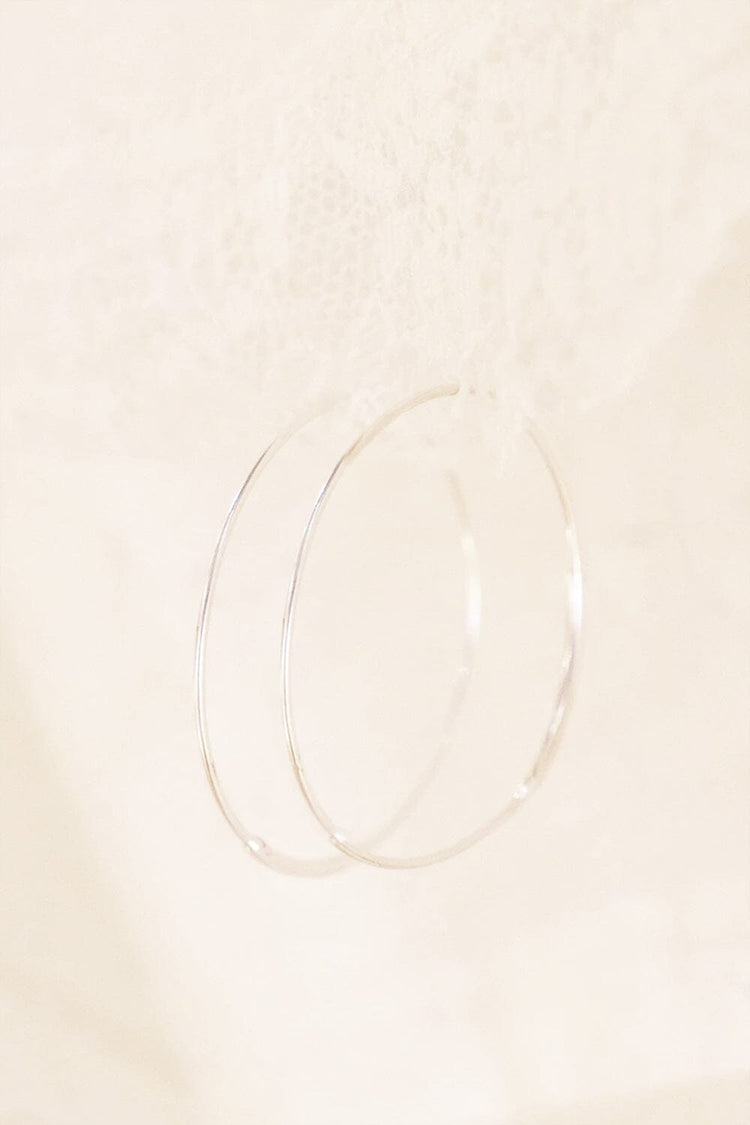 Sterling Silver Thin Hoop Earrings | Silver