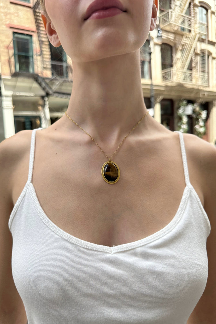 Gem Pendant Necklace | Gold