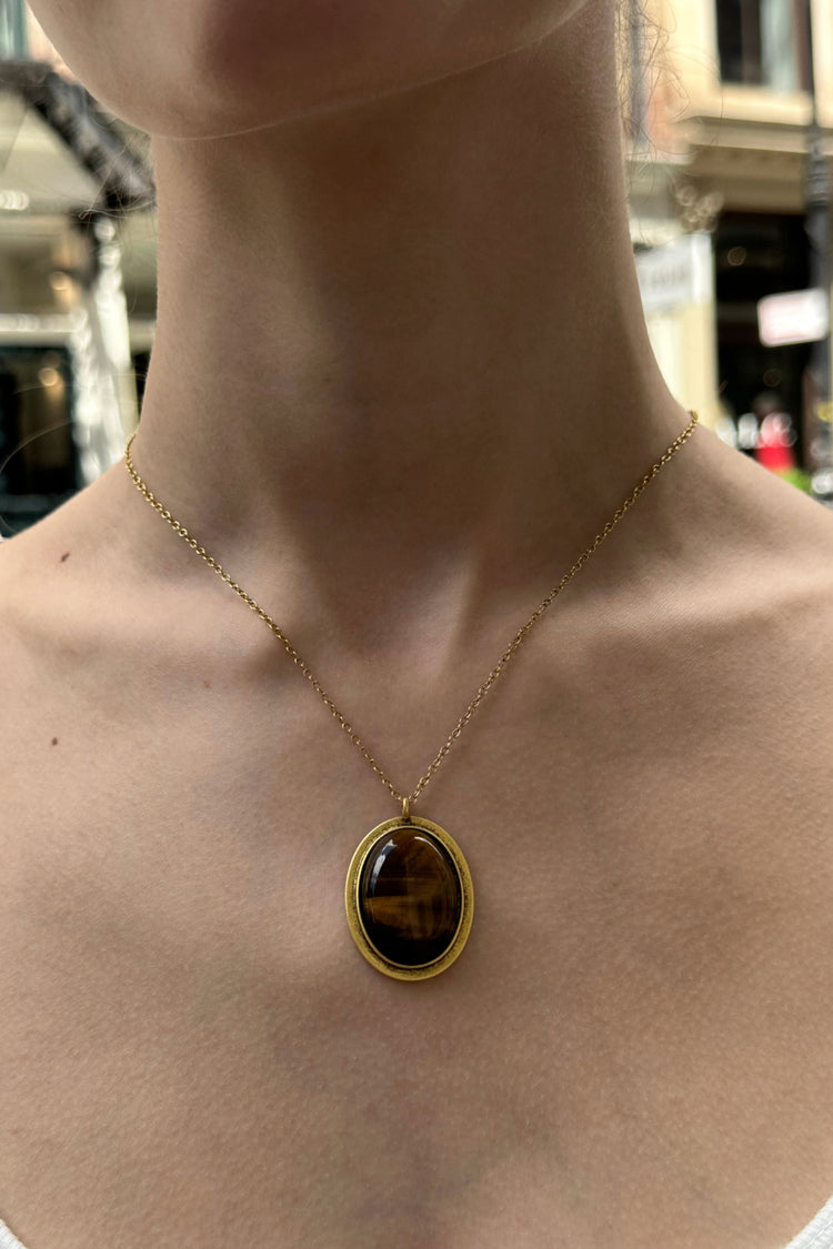 Gem Pendant Necklace | Gold