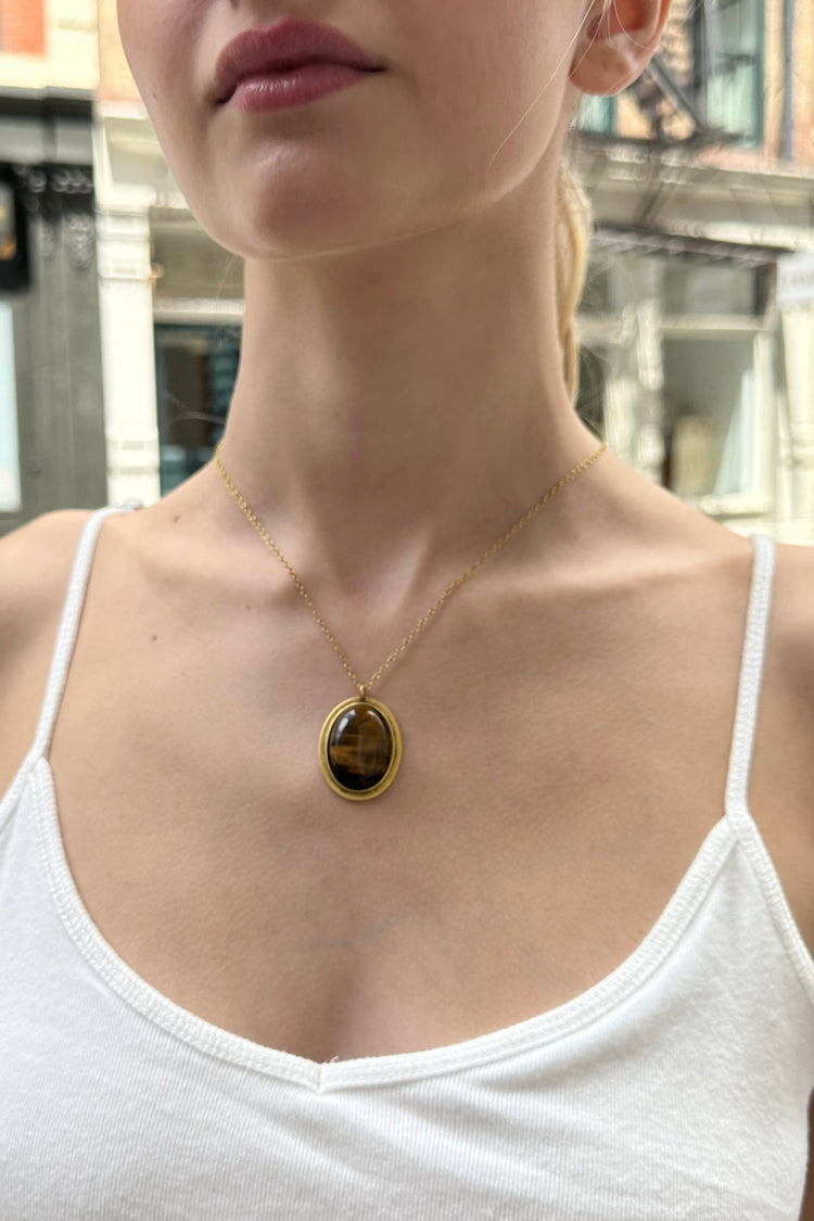 Gem Pendant Necklace | Gold