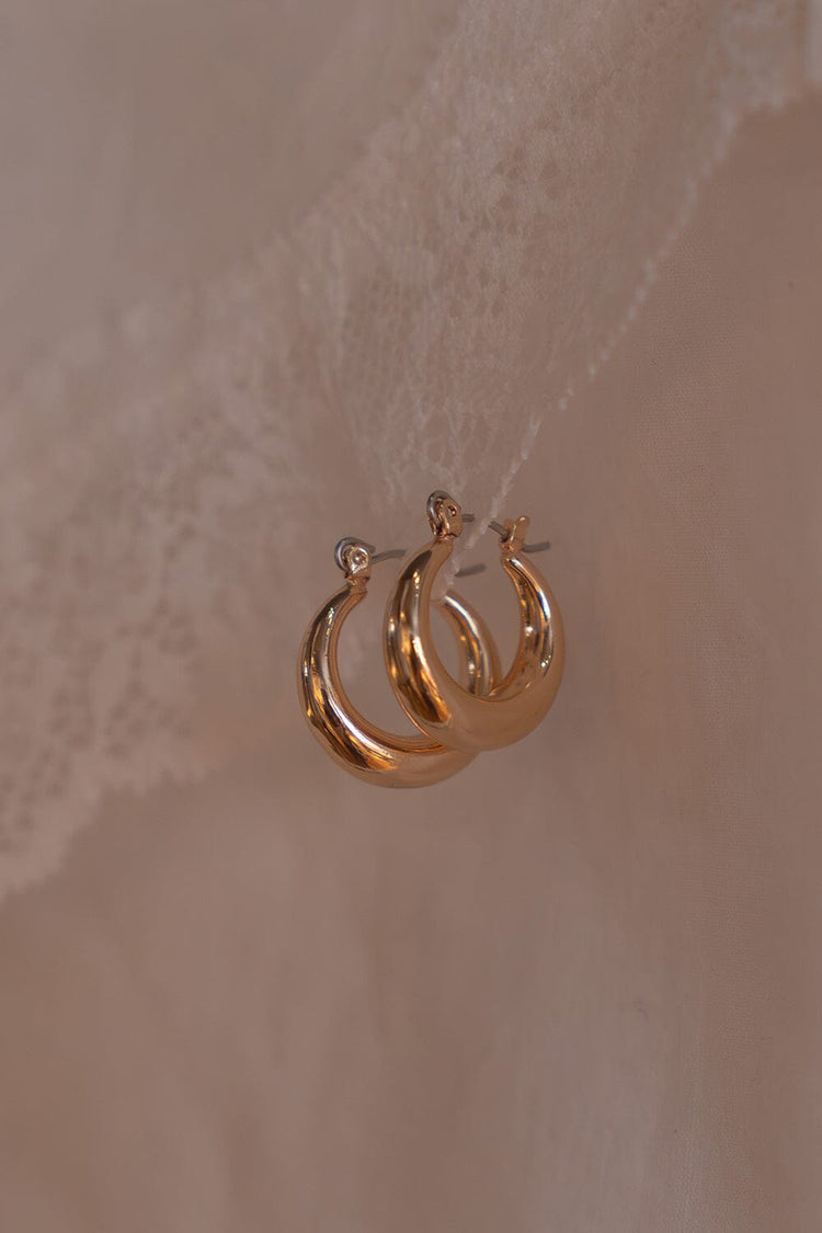 Thick Hoop Earrings | Gold