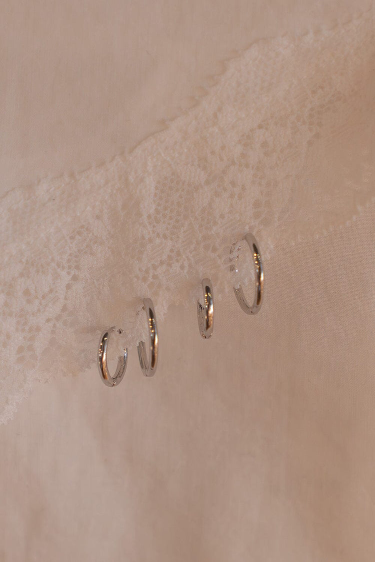Hoops Earrings Set | Silver