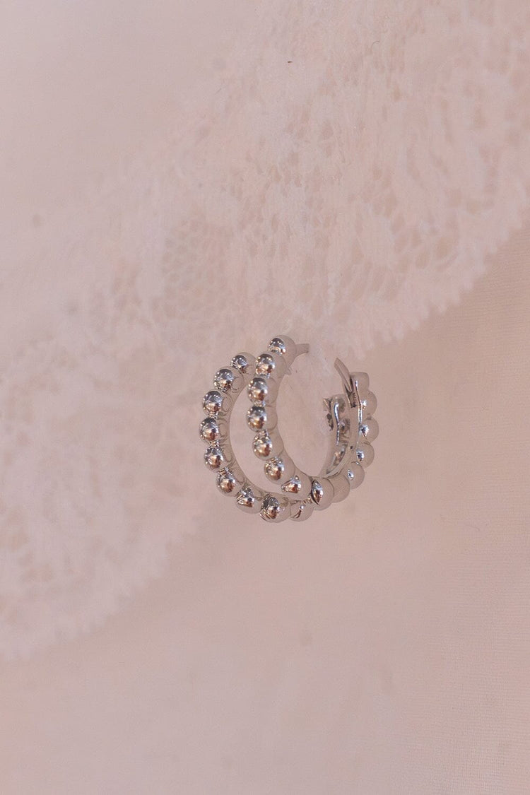 Dotted Hoops Earrings | Silver