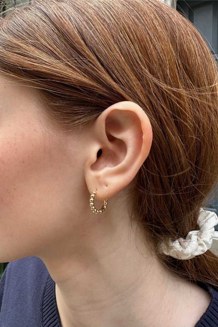 Dotted Hoops Earrings | Gold