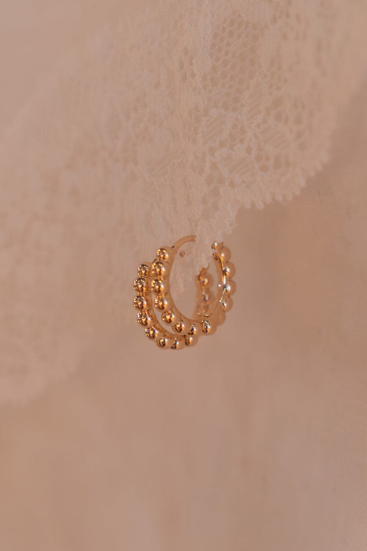 Dotted Hoops Earrings | Gold
