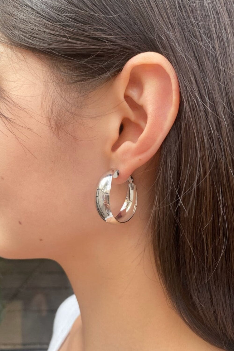 Wide Hoop Earrings | Silver