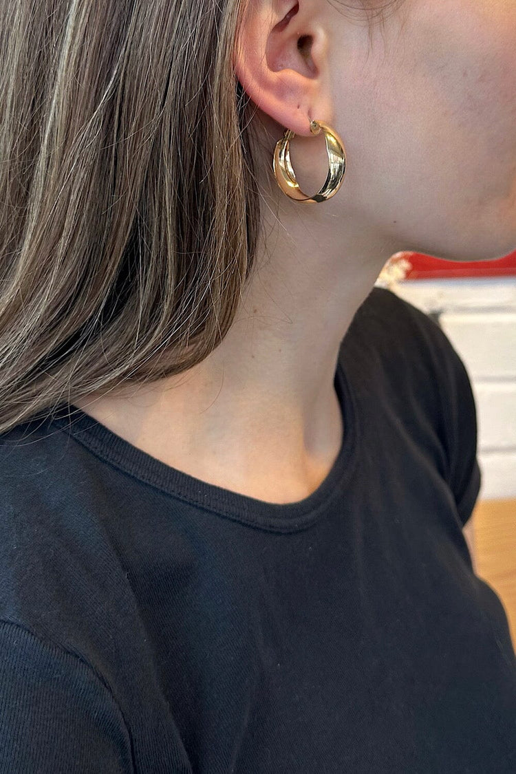 Wide Hoop Earrings | Gold