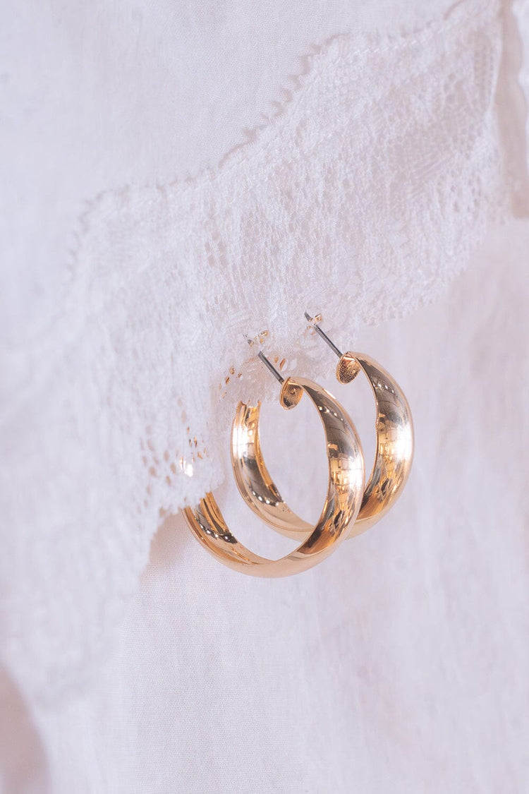 Wide Hoop Earrings | Gold