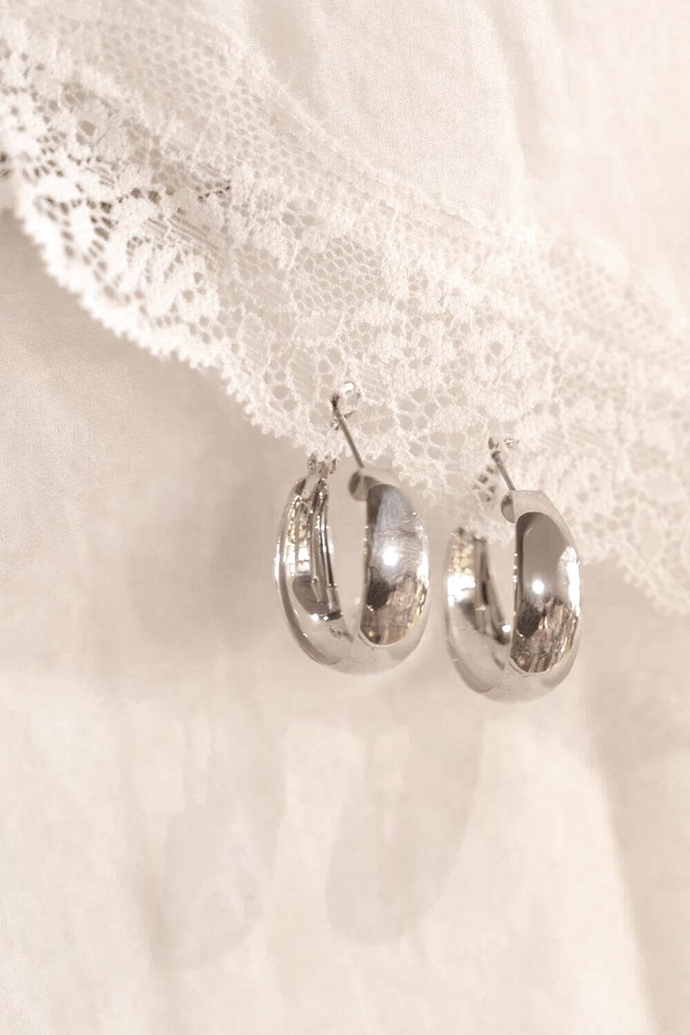Wide Hoop Earrings | Silver