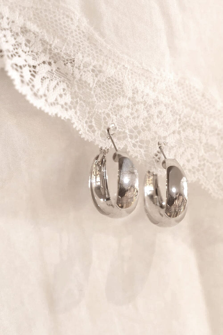 Wide Hoop Earrings | Silver