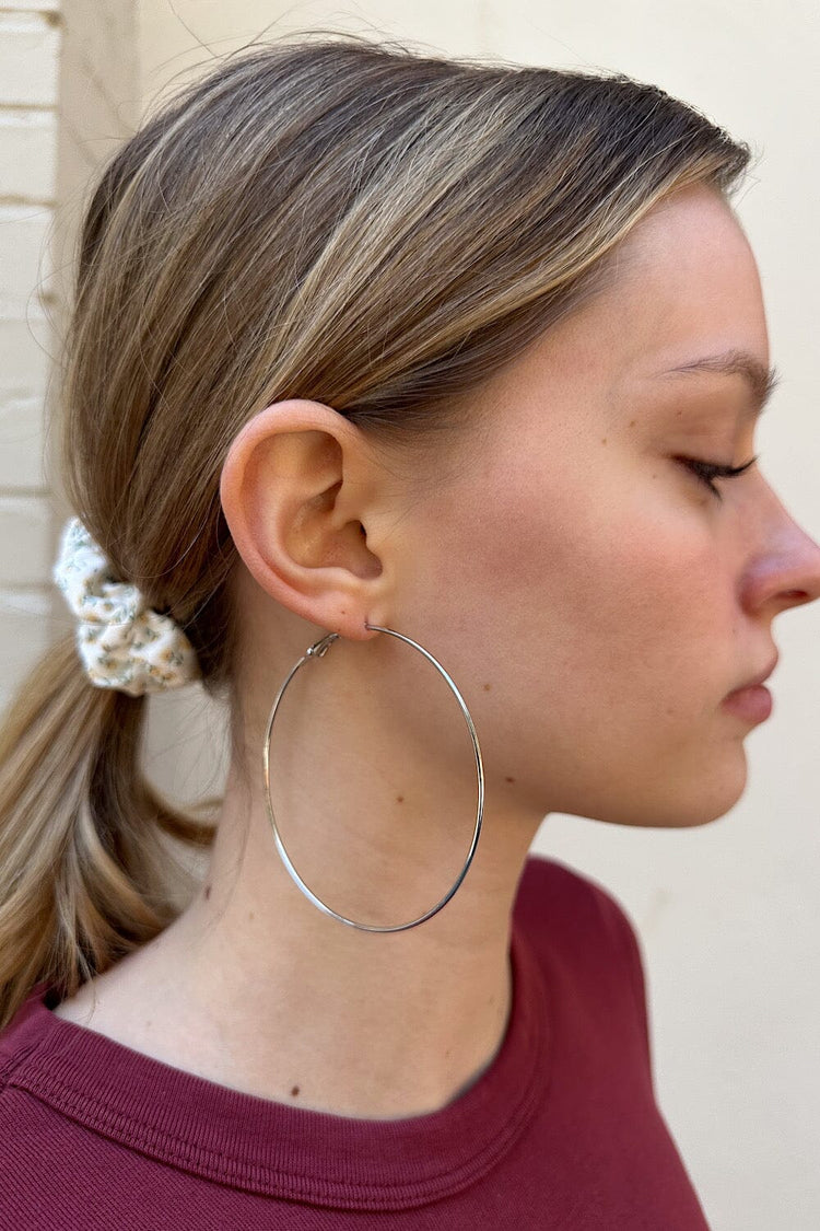 Large Hoop Earrings | Silver