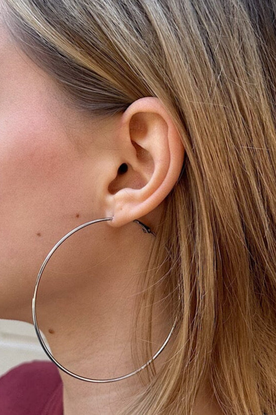 Large Hoop Earrings | Silver