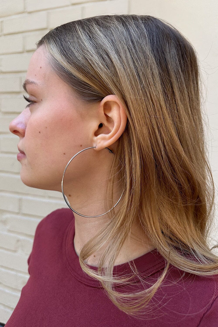 Large Hoop Earrings | Silver